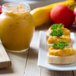 CARROT, PEPPER AND CUMIN RILLETTES ON TOAST